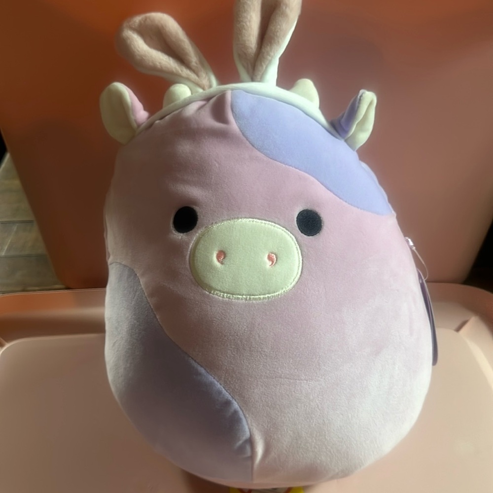 SQUISHMALLOWS PATTY EASTER COW PLUSH: 11IN: NEW WITH TAGS